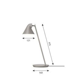 Louis Poulsen NJP Mini Tafellamp - 2700K - Lichtgrijs