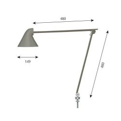 Louis Poulsen NJP Tafellamp met pin 40 - 3000K - Donkergrijs