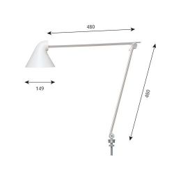 Louis Poulsen NJP Tafellamp met pin 40 - 3000K - Wit