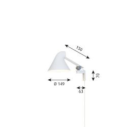 Louis Poulsen NJP Wall Short Wandlamp - 3000K - Wit