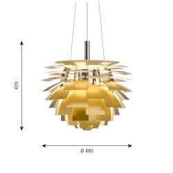 Louis Poulsen PH Artichoke 480 Hanglamp 3000K-1800K Dali - Messing
