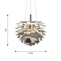 Louis Poulsen PH Artichoke 480 Hanglamp 3000K-1800K Dali - RVS gepolijst