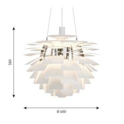 Louis Poulsen PH Artichoke 600 Hanglamp - 2700K Bluetooth - int. driver - Wit
