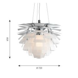 Louis Poulsen PH Artichoke 720 Glass Hanglamp - 2700K Dali - int. driver - Wit