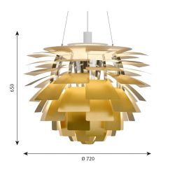 Louis Poulsen PH Artichoke 720 Hanglamp - 3000K Dali - ext. driver - Messing