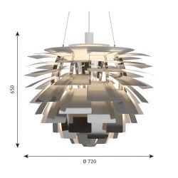 Louis Poulsen PH Artichoke 720 Hanglamp - E27 100W - RVS gepolijst