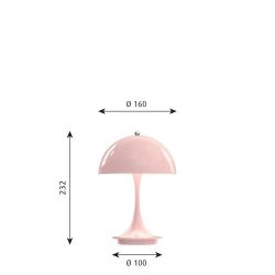 Louis Poulsen Panthella Portable Metal Tafellamp - 2700K - Roze