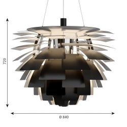 Louis Poulsen PH Artichoke 840 Hanglamp - 2700K Bluetooth - int. driver - Zwart