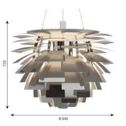 Louis Poulsen PH Artichoke 840 Hanglamp - 2700K Dali - int. driver - RVS gepolijst
