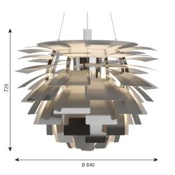 Louis Poulsen PH Artichoke 840 Hanglamp - 3000K Dali - int. driver - RVS gepolijst