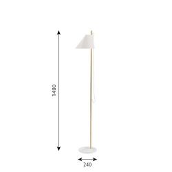 Louis Poulsen Yuh Vloerlamp - 2700K - Wit/messing