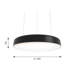 Louis Poulsen LP Grand 1480 Hanglamp - Suspended - 3000K Dali - Zwart