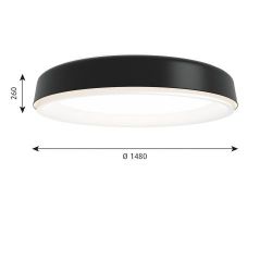 Louis Poulsen LP Grand 1480 Plafondlamp - Opbouw - 3000K Dali - Zwart