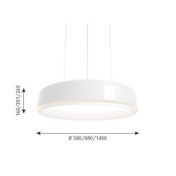 Louis Poulsen LP Grand 580 Hanglamp - Suspended - 3000K Dali - Wit