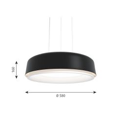 Louis Poulsen LP Grand 580 Hanglamp - Suspended - 3000K Dali - Zwart