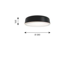 Louis Poulsen LP Grand 580 Plafondlamp - Opbouw - 3000K Dali - Zwart
