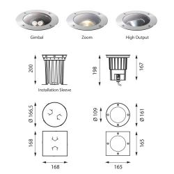 Louis Poulsen Radiis 109 Inbouwgrondspot - 161 - Ext. Driver - 3000K 1279lm - 40 High output