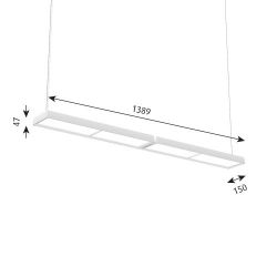 Louis Poulsen Slim Box Suspended Double Hanglamp - 3000K 5051lm Dali - Micro Prismatic - Wit