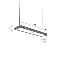 Louis Poulsen Slim Box Suspended Single Hanglamp - 3000K 3165lm Dali - Opal - Aluminium