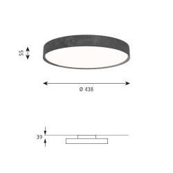 Louis Poulsen Slim Round 440 Surface Mounted Plafondlamp - 3000K 2404lm Dali - Opal - Aluminium