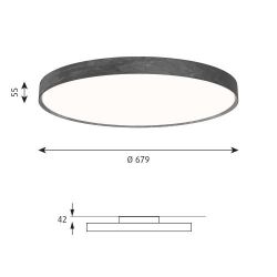 Louis Poulsen Slim Round 680 Surface Mounted Plafondlamp - 3000K 5861lm Dali - Opal - Aluminium