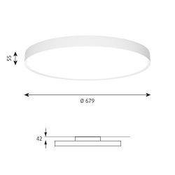 Louis Poulsen Slim Round 680 Surface Mounted Plafondlamp - 3000K 6262lm Dali - Opal - Wit