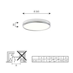 Louis Poulsen Munkegaard 265 Plafondlamp - 3000K Dali - High lustre - Glanzend chroom