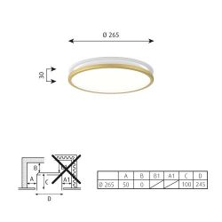 Louis Poulsen Munkegaard 265 Plafondlamp - 3000K Dali - Messing