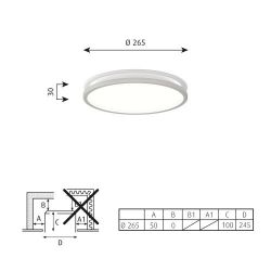 Louis Poulsen Munkegaard 265 Plafondlamp - 3000K Dali - Satin - Mat chroom