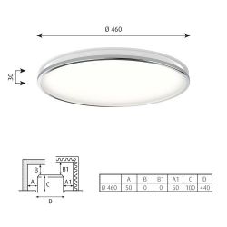 Louis Poulsen Munkegaard 460 Plafondlamp - 3000K Dali - High lustre - Glanzend chroom