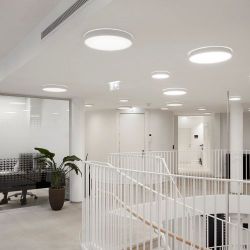 Louis Poulsen Slim Round 440 Semi-recessed Plafondlamp - Kelvin instelbaar 2532lm Dali - Opal - Wit