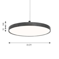 Louis Poulsen Slim Round 680 Suspended Hanglamp - 3000K 5861lm Dali - Opal - Aluminium
