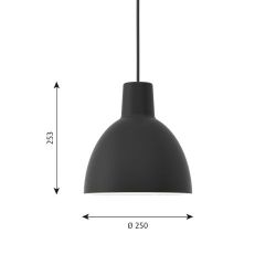 Louis Poulsen Toldbod 250 Hanglamp - Zwart