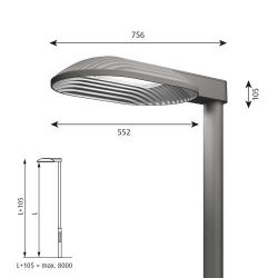 Louis Poulsen Xperi Lantaarnpaal - 3000K 3547lm Nightdim - 60 - Asyd - No Uplight -Aluminium