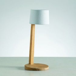 Ethimo Gaia Oplaadbare Tafellamp - Teak - Bianco - Wit