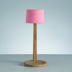 Ethimo Gaia Oplaadbare Tafellamp - Teak - Rosa - Roze
