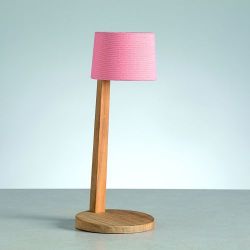 Ethimo Gaia Oplaadbare Tafellamp - Teak - Rosa - Roze
