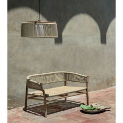 Ethimo Kilt Hanglamp - Teak - Zandkleurig touw