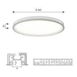Louis Poulsen Munkegaard 460 Plafondlamp - 3000K Dali - Satin - Mat chroom