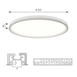 Louis Poulsen Munkegaard 525 Plafondlamp - 3000K Dali - Satin - Mat chroom