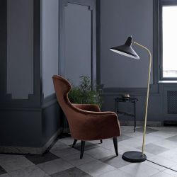 Gubi G-10 Vloerlamp - Messing & Zwart