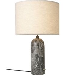 Gubi Gravity Large Tafellamp - Grijs marmer & Canvas wit