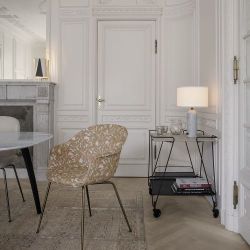 Gubi Gravity Large Tafellamp - Grijs marmer & Canvas wit