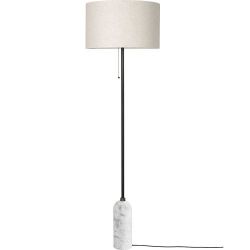 Gubi Gravity Vloerlamp - Wit marmer & Canvas wit