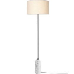 Gubi Gravity Vloerlamp - Wit marmer & Canvas wit