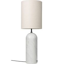 Gubi Gravity XL High Vloerlamp - Wit marmer & Canvas wit