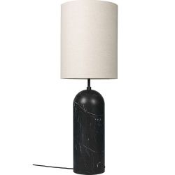 Gubi Gravity XL High Vloerlamp - Zwart marmer & Canvas wit