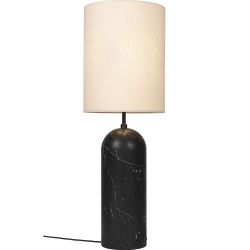 Gubi Gravity XL High Vloerlamp - Zwart marmer & Canvas wit