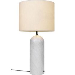 Gubi Gravity XL Low Vloerlamp - Wit marmer & Canvas wit