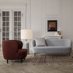 Gubi Gravity XL Low Vloerlamp - Wit marmer & Canvas wit